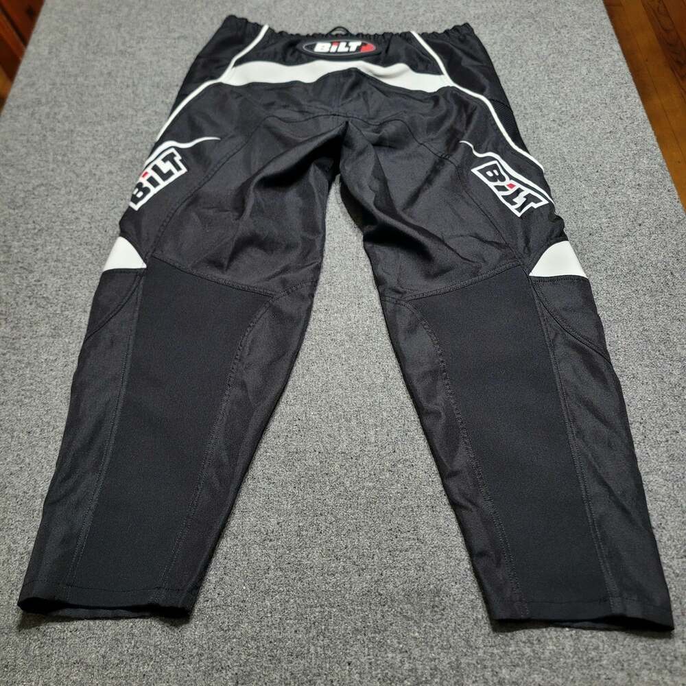 BILT Pants Men 38 Black White Takedown Motocross Dirt Bike ATV Riding Mesh Lined